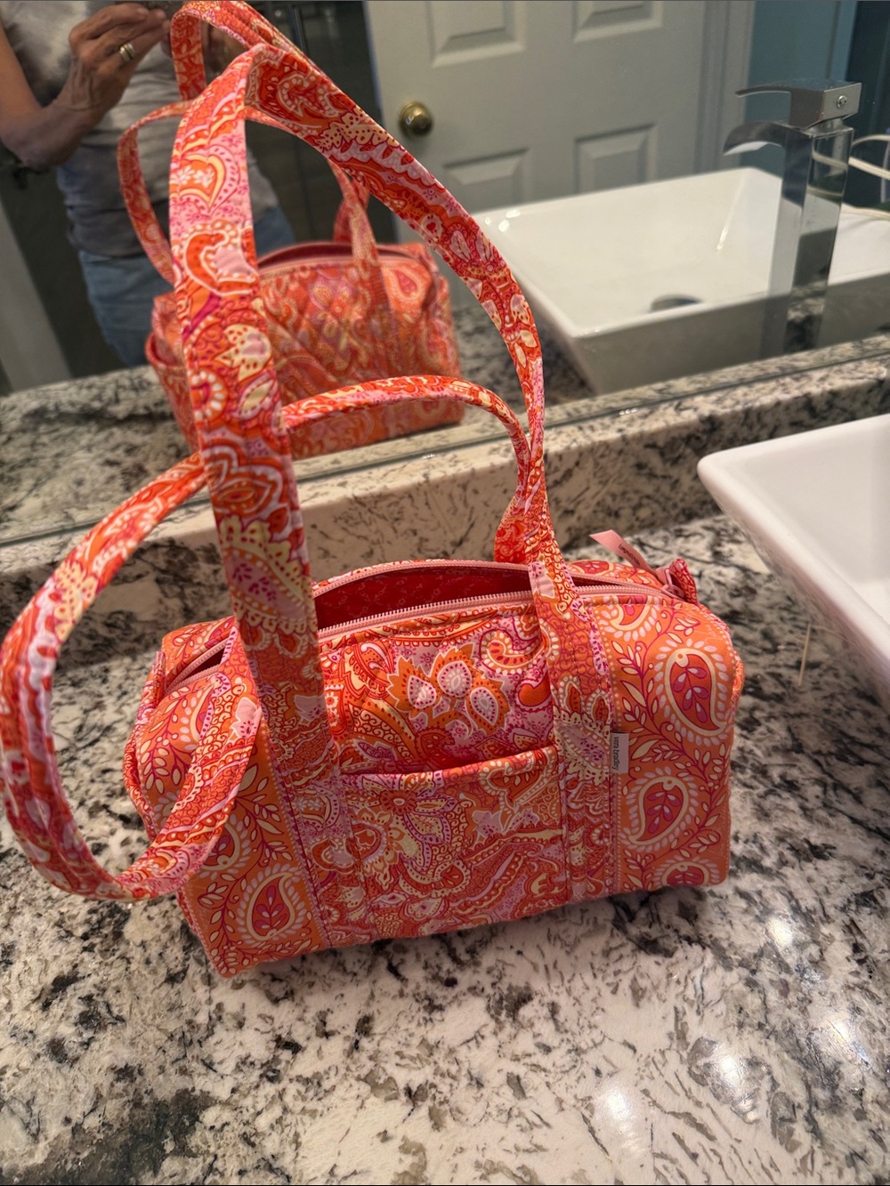 Vera Bradley Orange Paisley Quilted Tote Bag - nwt..original 100handbag sherbet